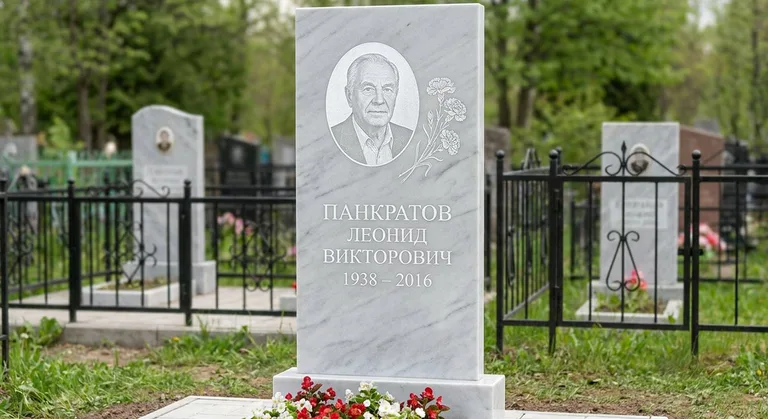 Памятник с гравировкой гвоздик — выполненная работа «Панкратов» в Набережных Челнах