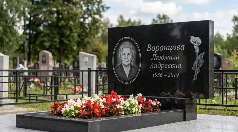 Памятник с гравировкой калл — выполненная работа «Воронцова» в Набережных Челнах