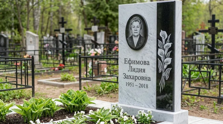 Памятник с гравировкой калл — выполненная работа «Ефимова» в Набережных Челнах