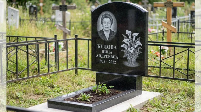 Памятник с гравировкой калл — выполненная работа «Белова» в Набережных Челнах