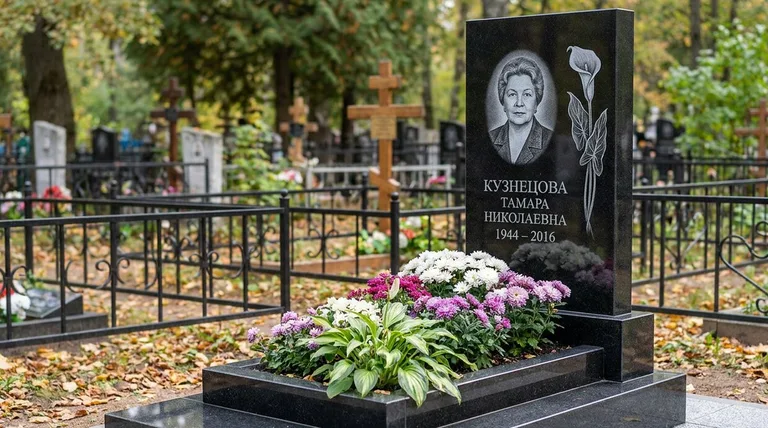 Памятник с гравировкой калл — выполненная работа «Кузнецова» в Набережных Челнах