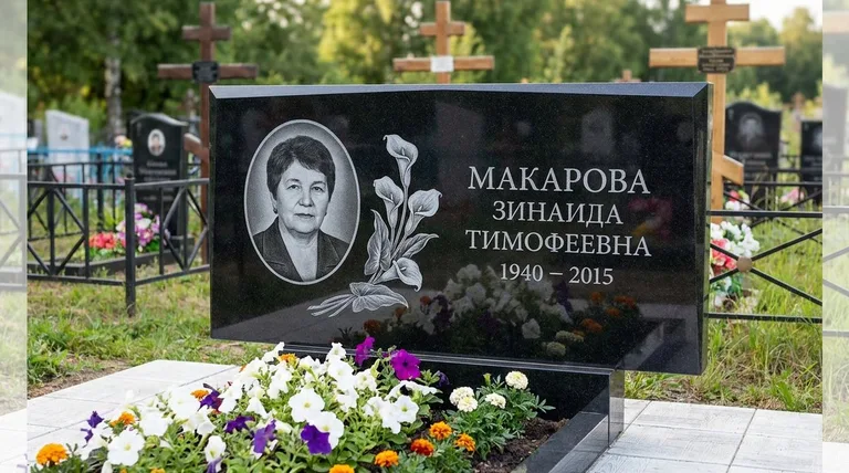 Памятник с гравировкой калл — выполненная работа «Макарова» в Набережных Челнах