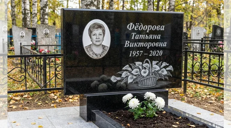 Памятник с гравировкой калл — выполненная работа «Фёдорова» в Набережных Челнах
