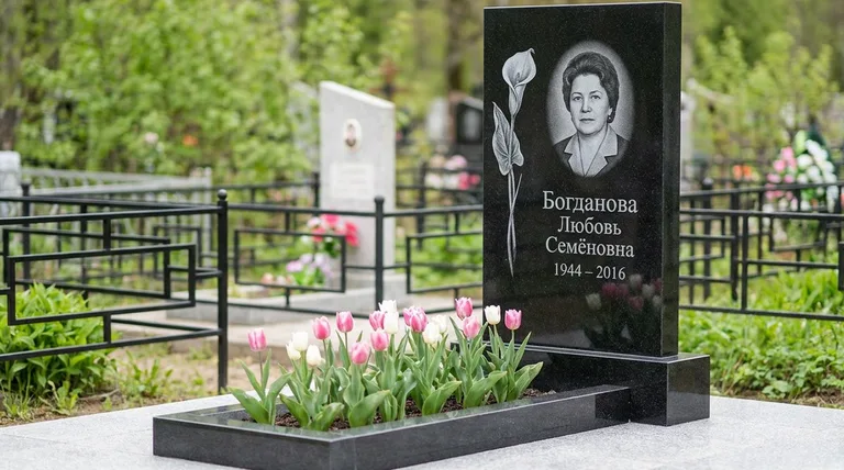 Памятник с гравировкой калл — выполненная работа «Богданова» в Набережных Челнах