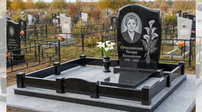 Памятник с гравировкой калл — выполненная работа «Овчинникова» в Набережных Челнах