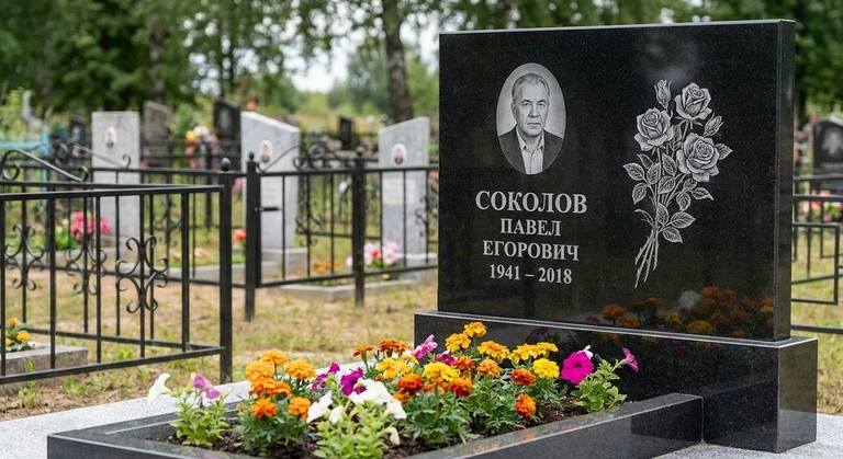 Гравировка роз на памятник в Набережных Челнах — пример работы на граните
