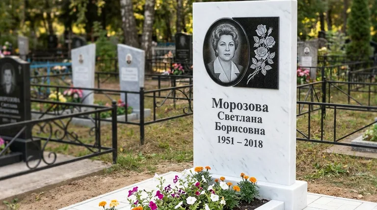 Памятник с гравировкой роз — выполненная работа «Морозова» в Набережных Челнах
