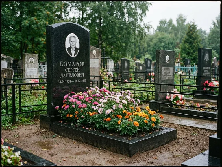 Портрет на керамике — семейный памятник в Набережных Челнах