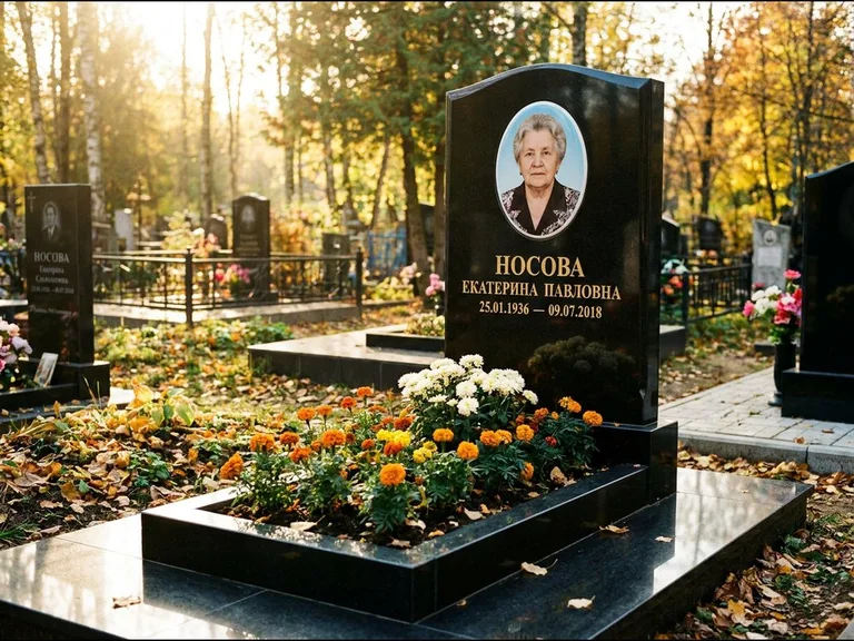 Керамический портрет мужчины на чёрном граните в Набережных Челнах