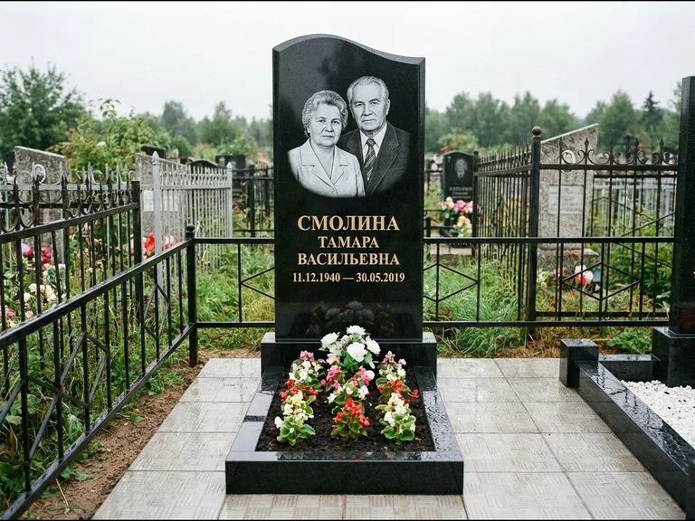 Гравировка портрета на чёрном граните — выполненная работа 10 в Набережных Челнах