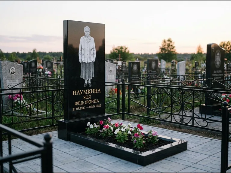 Гравировка портрета на чёрном граните — выполненная работа 18 в Набережных Челнах