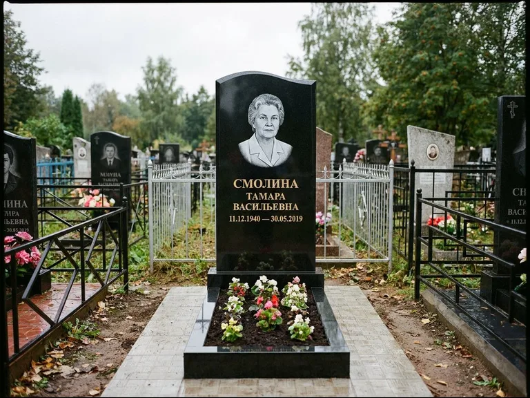 Гравировка портрета на чёрном граните — выполненная работа 22 в Набережных Челнах