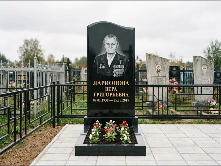 Гравировка портрета на чёрном граните — выполненная работа 28 в Набережных Челнах