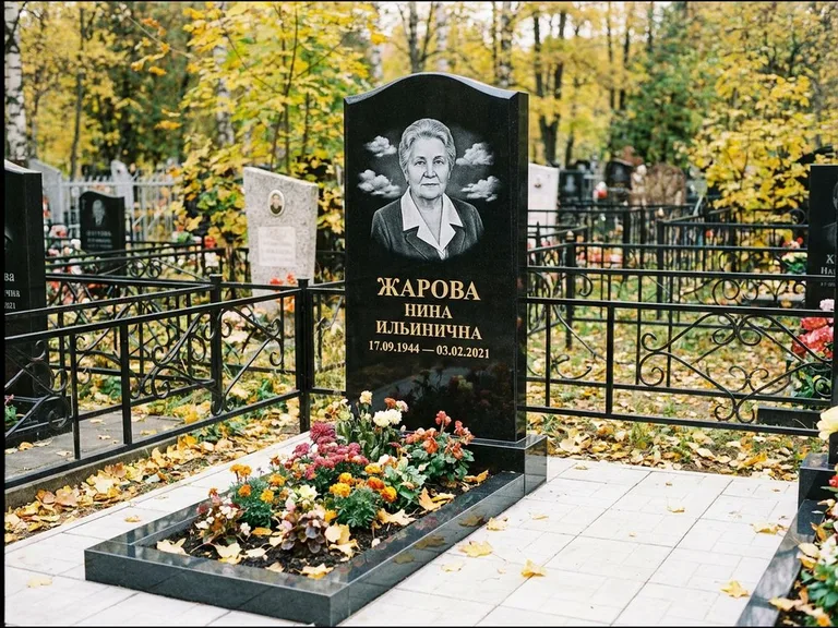 Гравировка портрета на чёрном граните — выполненная работа 2 в Набережных Челнах