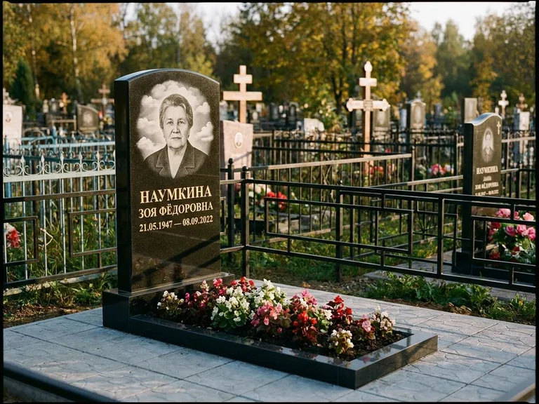 Гравировка портрета на чёрном граните — выполненная работа 30 в Набережных Челнах