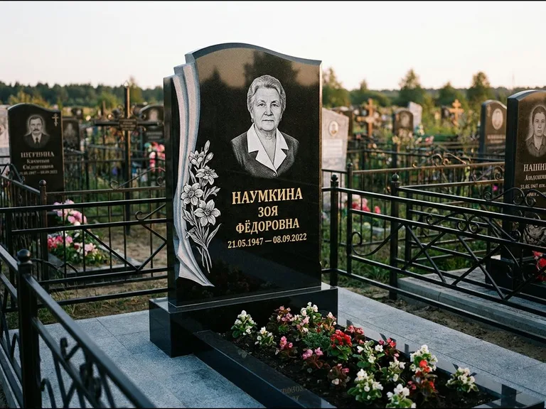 Гравировка портрета на чёрном граните — выполненная работа 6 в Набережных Челнах