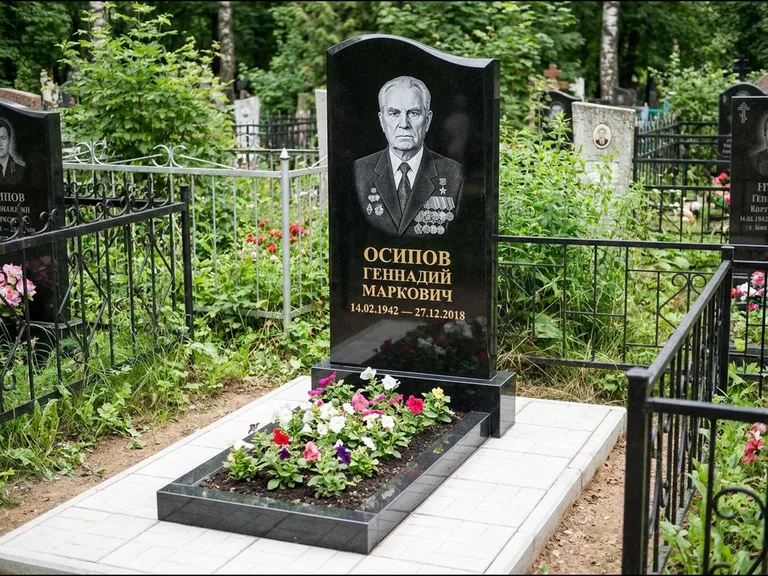 Гравировка портрета на чёрном граните — выполненная работа 7 в Набережных Челнах