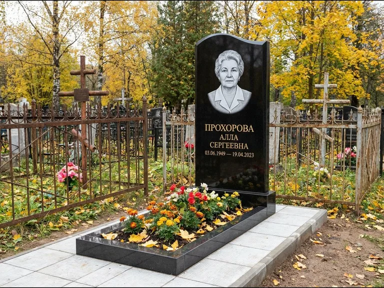 Гравировка портрета на чёрном граните — выполненная работа 8 в Набережных Челнах