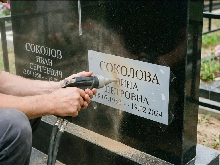 Догравировка ФИО и дат — гравировка с выездом на кладбище в Набережных Челнах