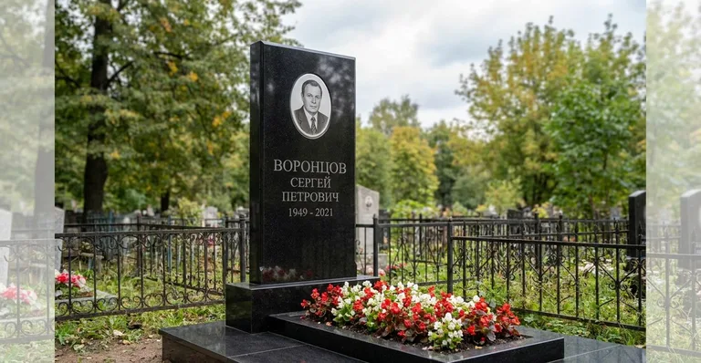 Гранитный памятник с портретом, Памятники мастерской «Мастер Каменев» на кладбищах Екатеринбурга