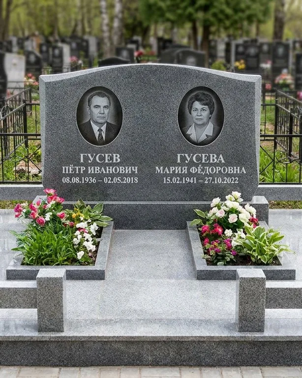 Памятник под ключ из белого мрамора в Набережных Челнах