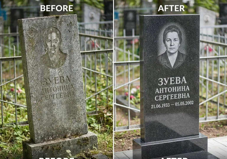 Восстановление сколов кромки гранита: до и после в Набережных Челнах