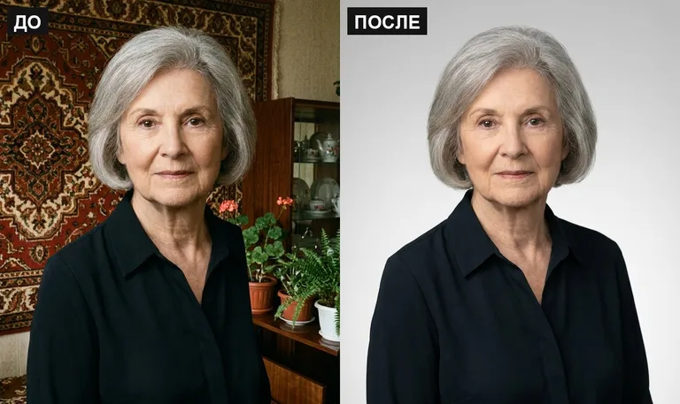 Ретушь фото на памятник — замена фона: до и после в Набережных Челнах