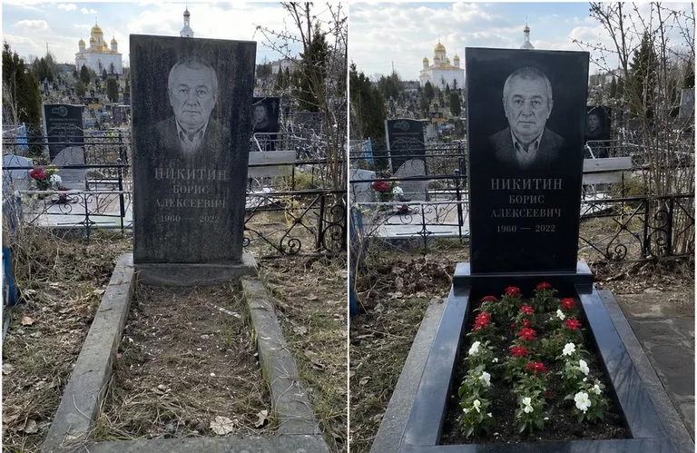 Диптих №3: покраска оградки и прополка цветника с тюльпанами — до и после в Набережных Челнах