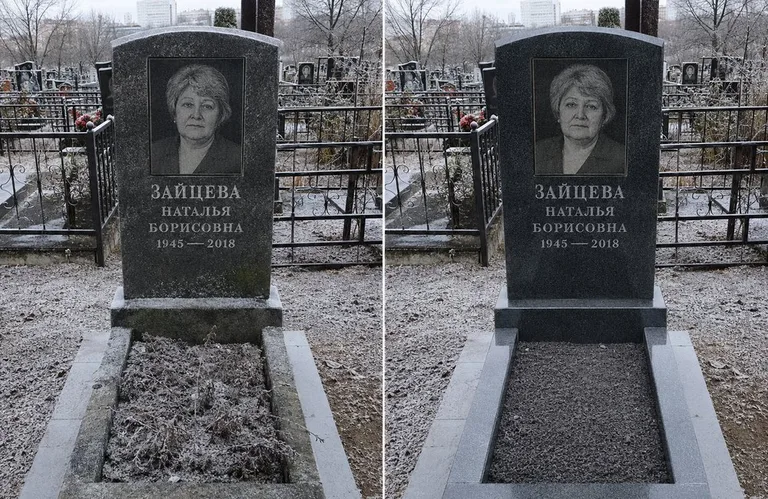 Диптих №10: белый мрамор — убраны жёлтые подтёки, восстановлена белизна стелы в Набережных Челнах
