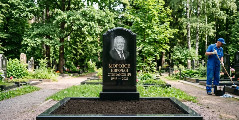Уборка могил на кладбище в Набережных Челнах — наведение порядка, мойка памятника, благоустройство участка