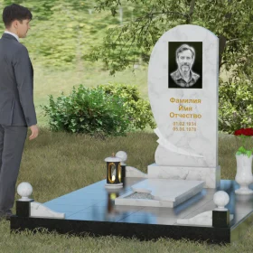 Светский вертикальный гранитный памятник - П080