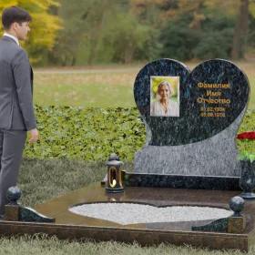 Вертикальный гранитный памятник - П099