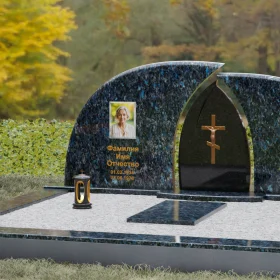 Комбинированный горизонтальный памятник с крестом П116 - П116