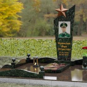 Гранитный вертикальный памятник для одного - П197