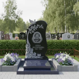 Элитный гранитный вертикальный памятник - ПН006