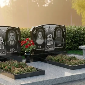 Гранитный памятник с крестом для двоих - ПН071