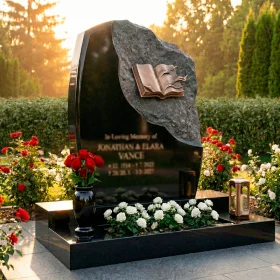 Комбинированный элитный памятник для двоих - ПН195