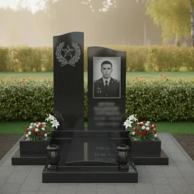 Светский гранитный вертикальный памятник - ПН305