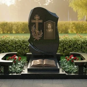 Гранитный православный памятник для одного - ПН378
