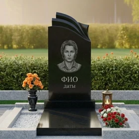 Гранитный вертикальный светский памятник для мемориала - ПН445