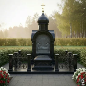 Вертикальный гранитный памятник ПН531 православный