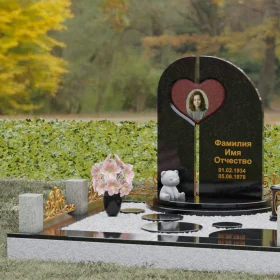 Вертикальный гранитный светский памятник на одного - П237