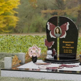 Вертикальный гранитный светский памятник на одного - П238