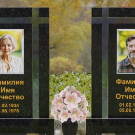 Вертикальный памятник гранит-стекло с крестом П248 - П248