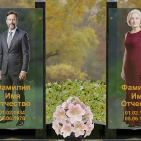 Вертикальный памятник гранит-стекло П253 - П253