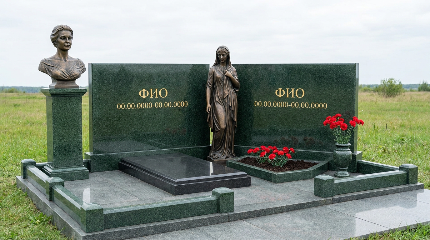 Пример дизайна: Бронзовый памятник с мемориальной скульптурой на двоих