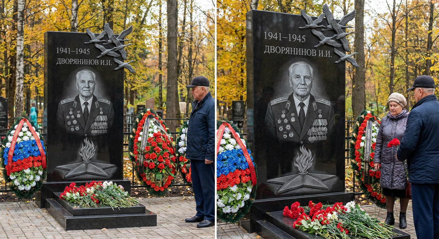 Пример дизайна: Памятник ветерану ВОВ