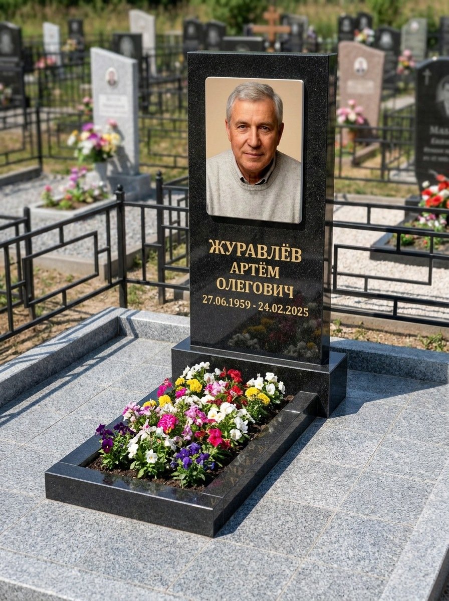Портрет на памятнике в Набережных Челнах — Выцветшее фото восстановили — керамогранит 180×240 мм
