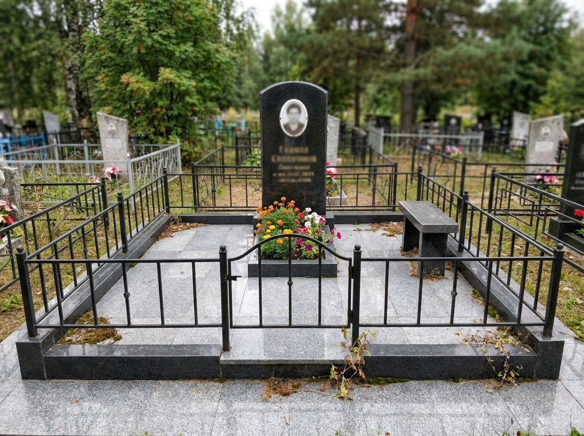 Благоустройство могилы в Набережных Челнах — пример 3