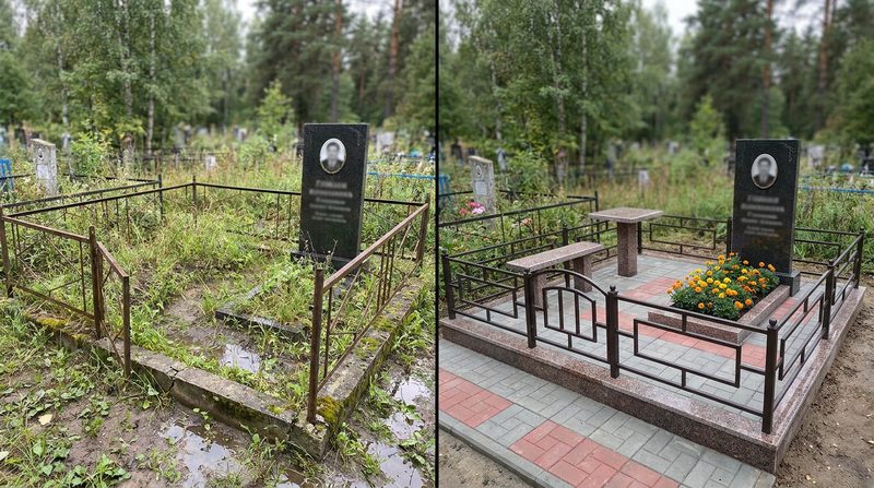 Благоустройство могилы в Набережных Челнах — пример 2